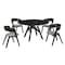 Armen Living Venus and Jackie 5 Piece Black Marble Round Dining Set SETVEDIBLK5E - alternate 1